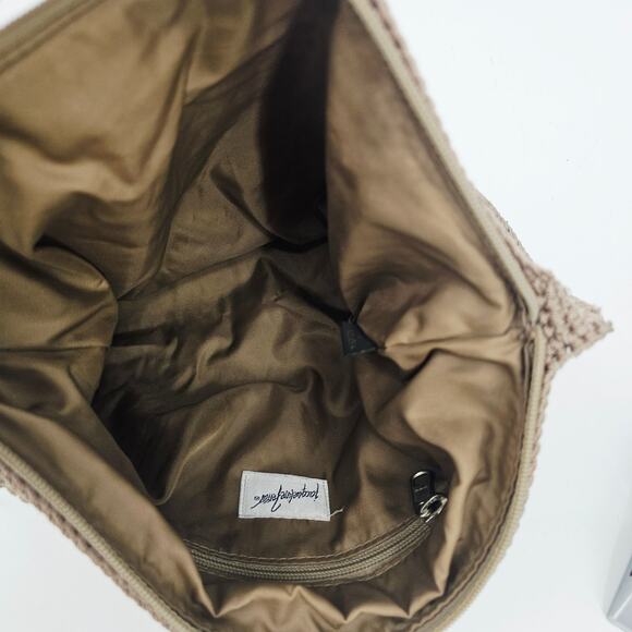 Jacqueline Ferrar 80's tan brown crocheted shoulder bag boho bohemian minimalist - Picture 8 of 12